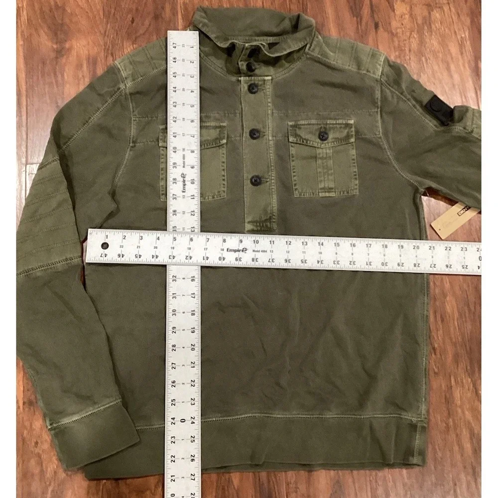 DKNY JEANS MENS  Dusty  Olive 100% Cotton Knit Sweater Medium